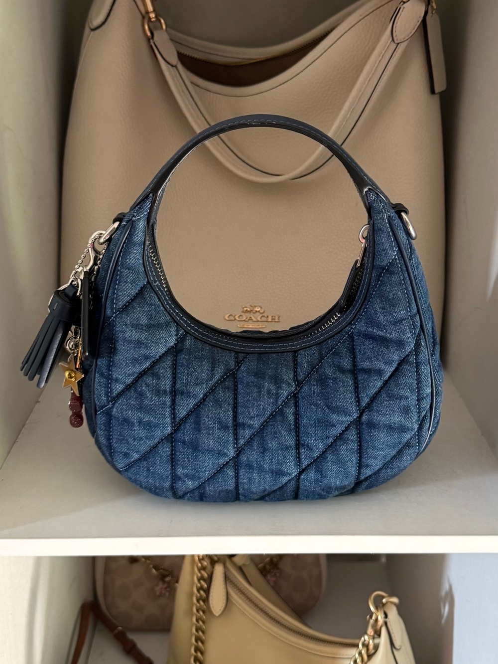 Coach Blue Denim Carmen Mini Crossbody Bag - Picture 3 of 6